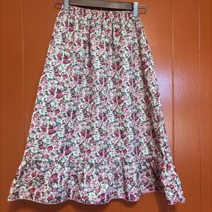 Girl’s Floral Skirt in Pink and Cream